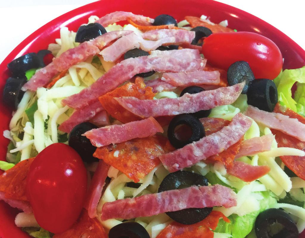49 CLUB SALAD Lettuce, bacon, house mozzarella cheese, tomatoes, and your choice of grilled, fried or Tuscan chicken 8.
