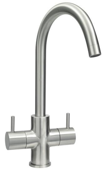 Shannon Mono Sink Mixer Chrome Shannon Mono Sink Mixer Brushed steel Tap height: 395mm Spout reach: 216mm Spout