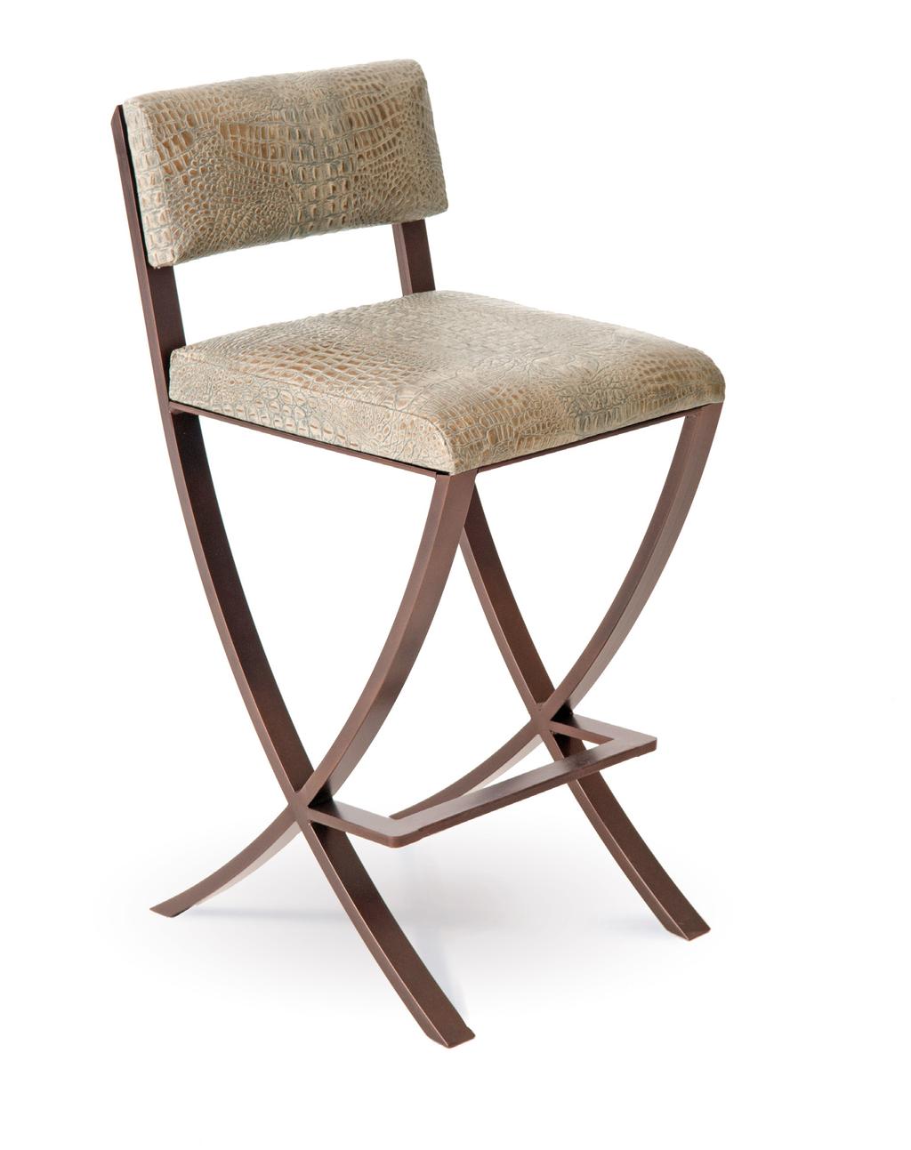 C966 Naples Counterstool Shown in Oil-Rubbed Bronze (78) with a Stone Gate Croc Leather