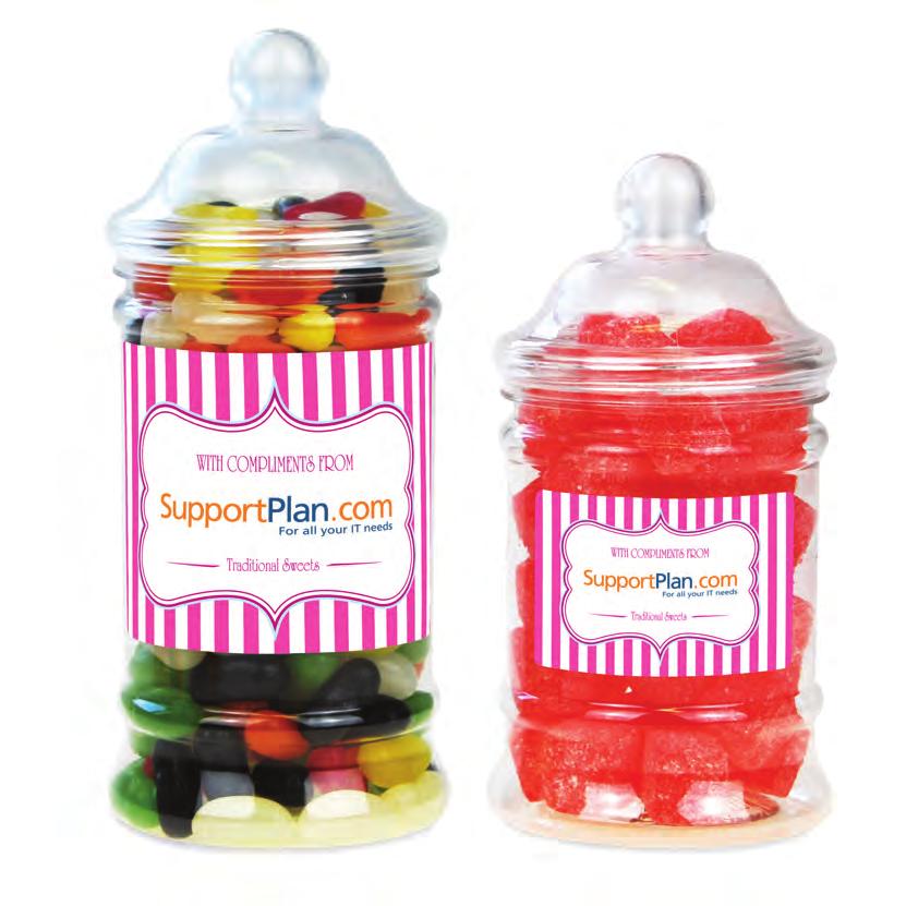 Victorian Sweet Jars Our range of victorian sweet jars come in 2 sizes. Sweet option: retro sweet mix, traditional sweet mix, individual sweets. The jar can be fully branded including bespoke label.