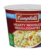 5 oz/212 ml) 10045 CAMPBELL S HEARTY NOODLES Hearty Noodles Thai Flavour (12 x 55 g cup) 17669 Hearty Noodles Chicken Flavour (12 x 55 g cup) 17679