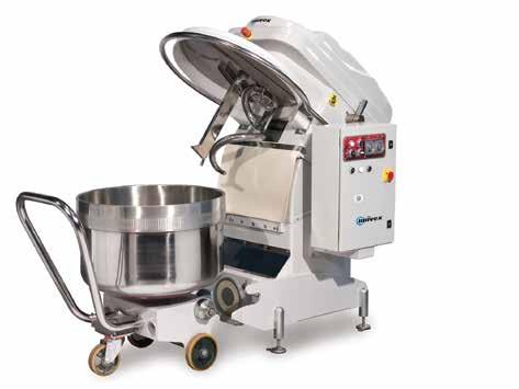 8 UNIVEX SPIRAL MIXERS SILVERLINE MIXERS WITH REMOVABLE BOWL Designed for industrial bakeries and pizza, these sturdy, reliable mixers feature dual motors and control panel with rubber gaskets.