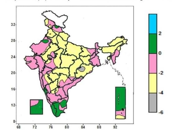 2013 0 to 4 0 C over many parts of Jammu & Kashmir, Himachal Pradesh, Sub-Himalayan West Bengal, Sikkim, Northeast India, Maharashtra except Vidarbha, Coastal Andhra Pradesh, Kerala, Lakshadweep,