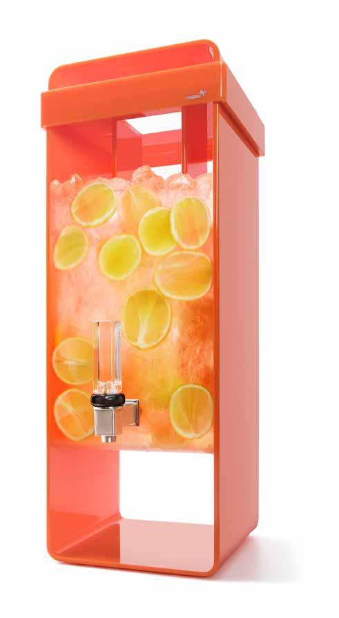 THE NEW INFUSER FIRE Entice and wow guests with a vibrant display of fresh infused juice or water.
