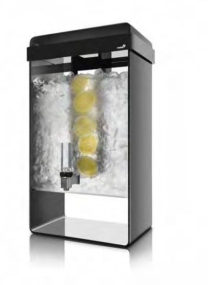 Display herbal iced-teas, flavored vodkas, and more in a sleek, modern way with