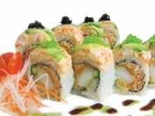 spicy kani, spicy tuna & caviar Ichiban Roll 15.