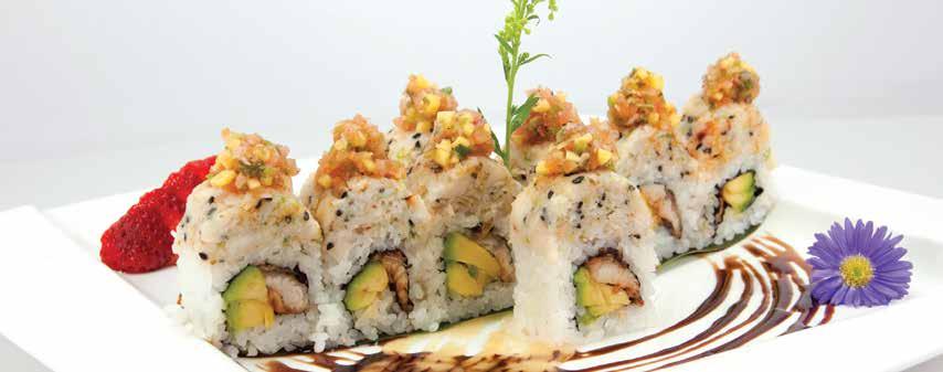 95 Spicy yellowtail, avocado, cucumber & crunch, served w. chef s special sauce Hane s Spicy Kani Roll 12.95 Spicy crab stick, avocado, cucumber, crunch, served w.