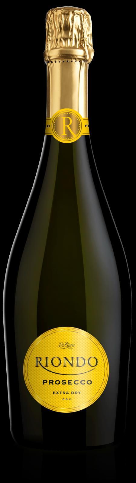 Le Piere Prosecco Sparkling, Extra Dry 11% vol 14 g/liter 750 ml 7-8 C Cold maceration of the grapes, natural fermentation at a controlled temperature of 16 C.