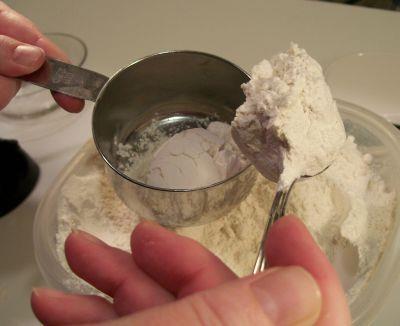 Lightly spoon dry ingredients into the measuring cup,