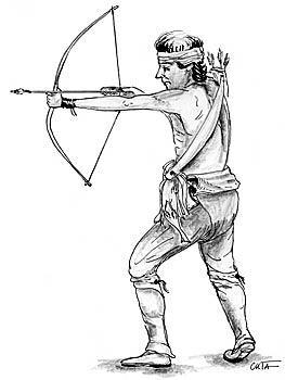 The bow and arrow was an effective tool for individual hunters. The projectile points, or arrowheads, that archaeologists find are smaller than those used for spears by previous groups.