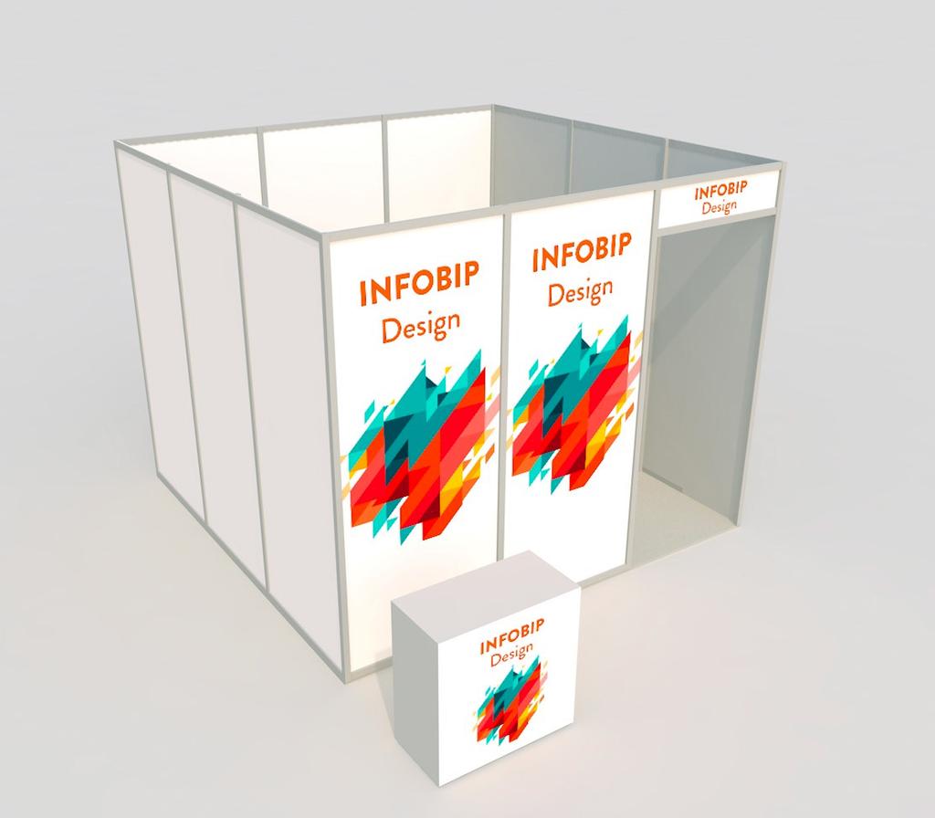 Exhibition booth packages Exhibition booth A // booth size: 9m 2 (3m x 3m) Exhibition booth A package includes: 1x meeting table 4x chair 1x welcome counter 1x