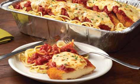 A La Carte Pans Chicken Parmigiana with spaghetti (Serves 4-6) A classic with 8