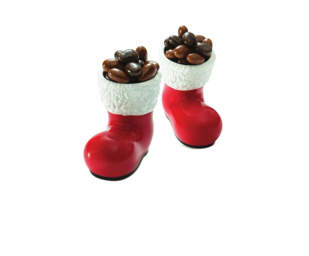 NICHOLAS BOOTS A shiny red ceramic boot, perfect to be filled with Bateel s gourmet sweets CONTENTS WRAPPED DATES