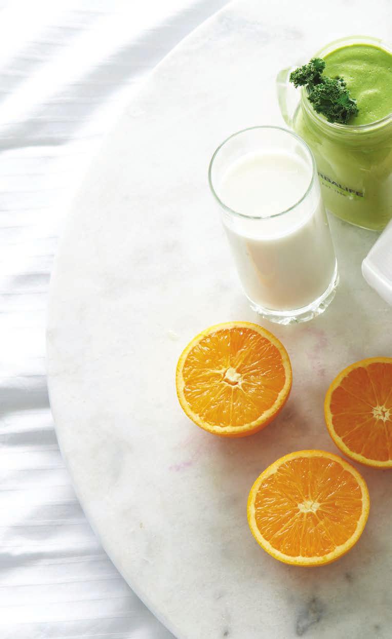 ORANGE- BANANA-KALE SHAKE INGREDIENTS 2 Scoops Herbalife Formula 1 Select Vanilla Flavour 1 cup non-fat milk or soy milk 1 handful (about a cup) baby kale leaves ½ medium orange, peeled and