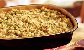Remove the lid, and in a separate bowl, gently mix the dry Cornbread Dressing with one quart of