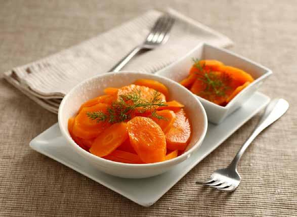 Carrots Serves 4 Cooking functions: Steam 400 g carrots, salt, olive oil. Wash the carrots, peal with a pealer and cut into slices.