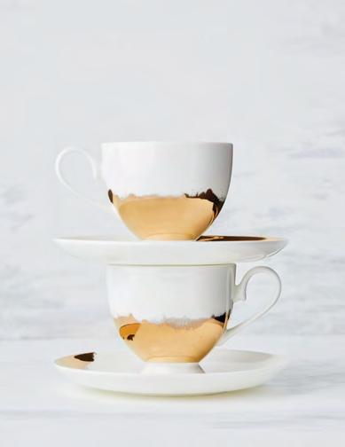 White & Gold Cup & Saucer (402124).