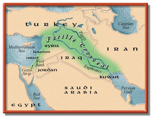 Mesopotamia is considered the cradle, or beginning, of civilization. Here large cities lined the rivers and many advances took place.