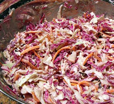 Asian Cabbage Salad Serves: 12 Serving Size: 1 cup 1 pound green cabbage*, shredded (~4 cups) 1 pound red cabbage*, shredded (~4 cups) 2 green onions*, chopped (or ¼ cup onion finely chopped) 3