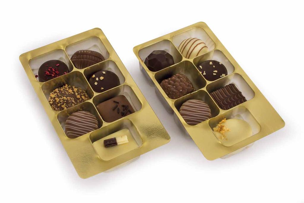 Each fine decorated shiny praline is an irresistible combination of either