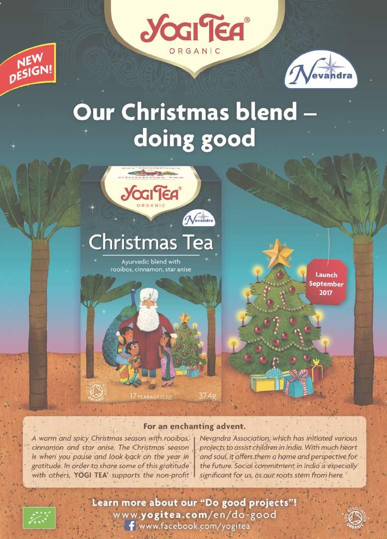 YOG700 Christmas Tea Organic Charity this year The Nevandra Association. 6 x 17bags COST 10.