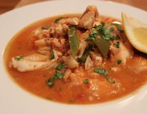 Quick fish stew 10g organic coconut oil 2 garlic cloves, finely chopped 1½ tsps ground cumin 1 tsp paprika 1 tsp Himalayan salt 250ml cold fresh water 1 x 400g can chopped tomatoes 8