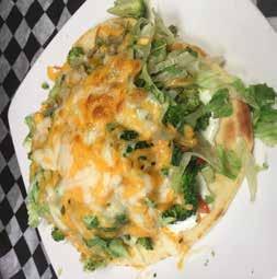 99 Salads GARDEN PITA - Popular Favorite Grilled Pita piled with chopped garden veggies and lettuce with a cheddar jack blend of cheeses melted over the top 8.99 Add Chicken Breast 3.
