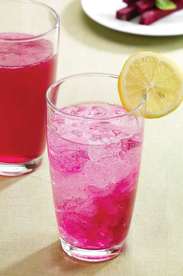 Best Healthy01 Beet Lemonade How about trying colorful drink beet lemonade? The scent and the color will put you in a good mood. 1 Wash the beet well. Cut the beet as needed to fit the chute.