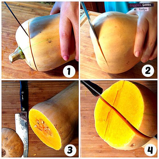 HOW TO CUT FRESH SQUASH Tips courtesy of blogger Linda Arceo from Giggle, Gobbles and Gulps: www.gigglesgobblesandgulps.