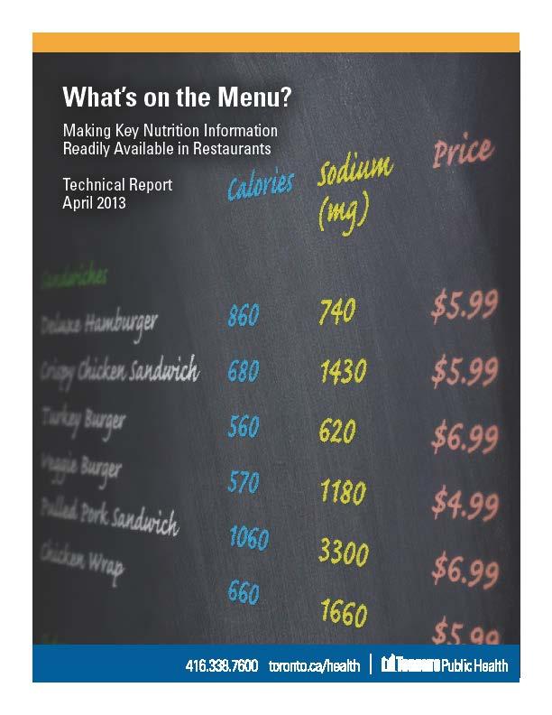 What is menu labelling Providing customers with key nutrition information on
