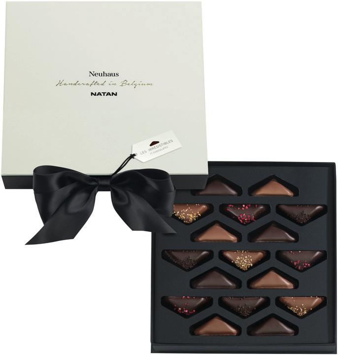 NATAN X Neuhaus GIVE THE INDESCRIBABLE, EXPERIENCE THE IRRESISTIBLE This wonderful gift box is the result of a unique Belgian collaboration with Natan and is designed with a great eye for detail in