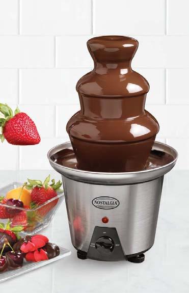 CFF960 Chocolate Fondue Fountain This 3-tier fondue fountain with a beautiful stainless steel
