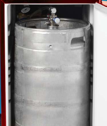 Accommodates ½ barrel or ¼ barrel kegs.