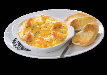 NEW CHEESY GARLIC PRAWNS 69.90 Prawn tails smothered in a creamy garlic and cheese sauce. Served with garlic toast. GREAT FOR SHARING BUFFALO WINGS 109.