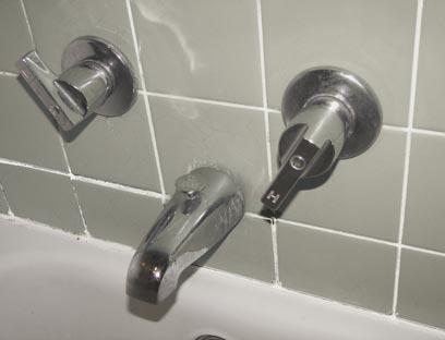 control faucet, always turn cold faucet on first, and off last