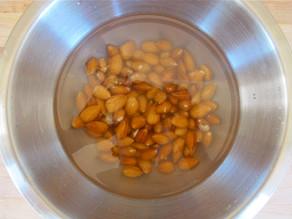 Kosher Key: Pareve Place raw almonds in a bowl and cover with cold water. Allow to soak overnight up to 48 hours, then drain and rinse.