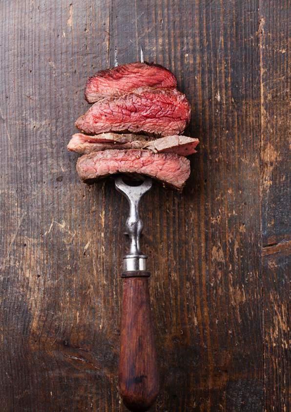 Beef Cuts Striploin Roast in the piece or cut into steaks. It is best with some fat covering for flavour. It is also important that it is well aged (3 weeks).