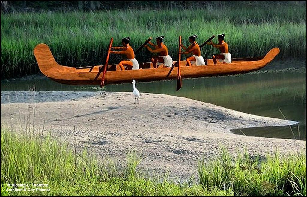 Then they used tools to dig out the wood and shape it into a canoe.