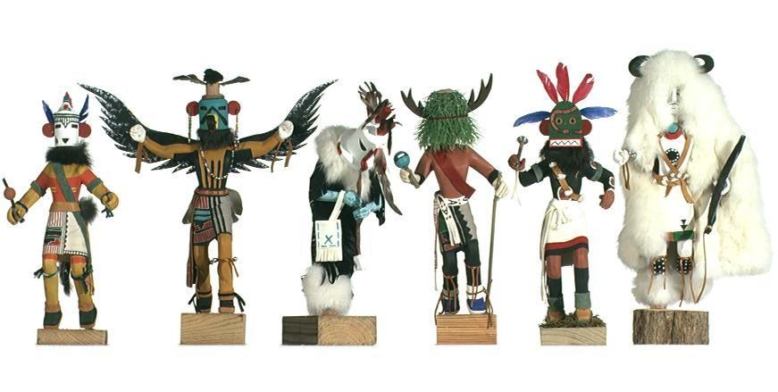 Kachina dolls were made from wood and had masks and costumes to look like
