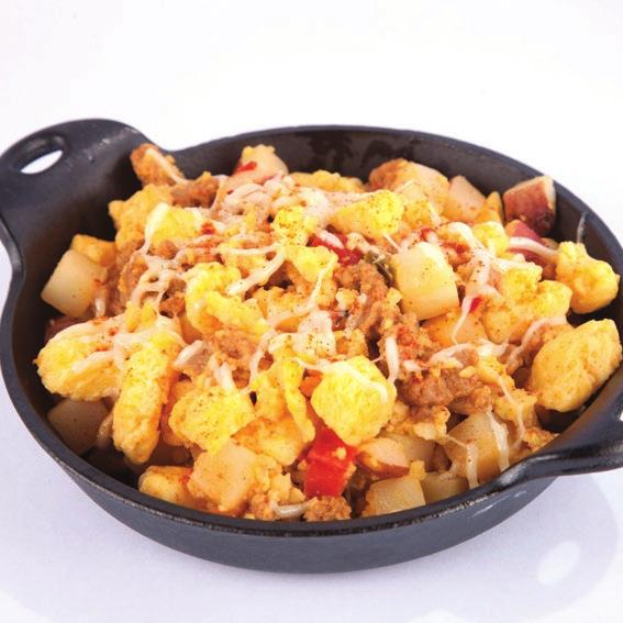 Seasoned Vegetables with Monterey Jack Cheese 263399 Hearty Sausage Breakfast Bowl 15-6 oz Scrambled Eggs, Pork Sausage, Fire
