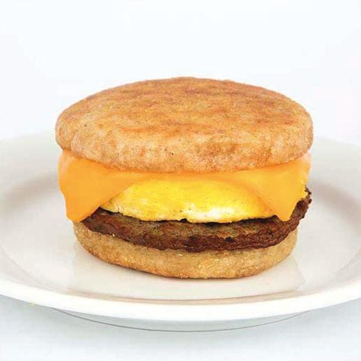8 oz Turkey Sausage, Cage Free Egg Patty with Low Fat Cheddar Cheese on a Whole Grain English Muffin 250560