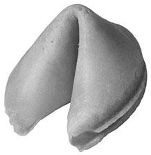10) fortune cookies made from a thin cookie (n.