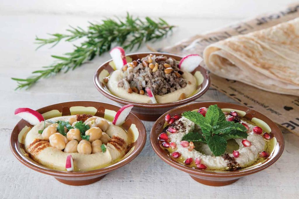 MEZZA Hummus B lahme A style of shared-plate dining designed to encourage social & leisurely meals. Consisting of a banquet of small savoury dishes with hot, cold, meat & vegetarian options.