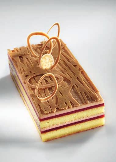 An iginal recipe by José Manuel Augusto Pastry Chef - École Valrhona L OCCITAN Recipe f one 40 x 60cm frame SOFT ALMOND SPONGE 665g Powdered almonds 530g Caster sugar 980g Whole eggs 270g Dry butter