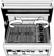 Using Your Burners and Grilling Safely Your grill is designed to reach a temperature that you set by adjusting a valve that in turn adjusts the amount of gas that goes through each burner.