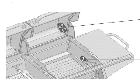 B Install side burner clip to side burner tube and valve as shown (B) C Open side burner lid, then insert the side