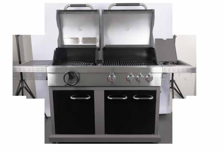 Dual Fuel CHARCOAL PLUS 3-BURNER GAS GRILL WITH SIDE BURNER The epic Dual Fuel is the