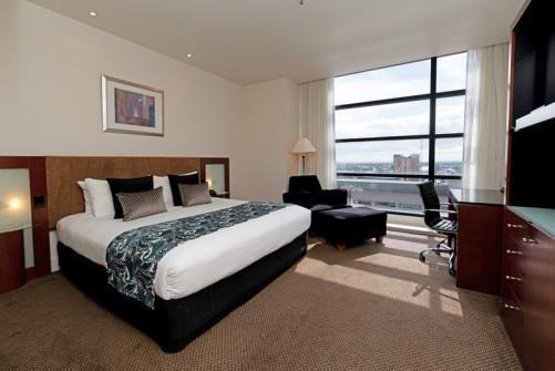 Accommodation showcases contemporary style accommodation with influences of European grandeur. Choose from a Guest or Deluxe Room, Deluxe Suite, Penthouse Suite or Two Bedroom Penthouse Suite.