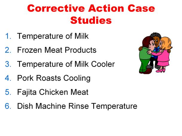 Supplies: 1. Corrective Action Case Studies handout (provided in the Participant Booklet) 2. Minimum Internal Temperatures Required by KSDE handout (provided in the Participant Booklet) 3.