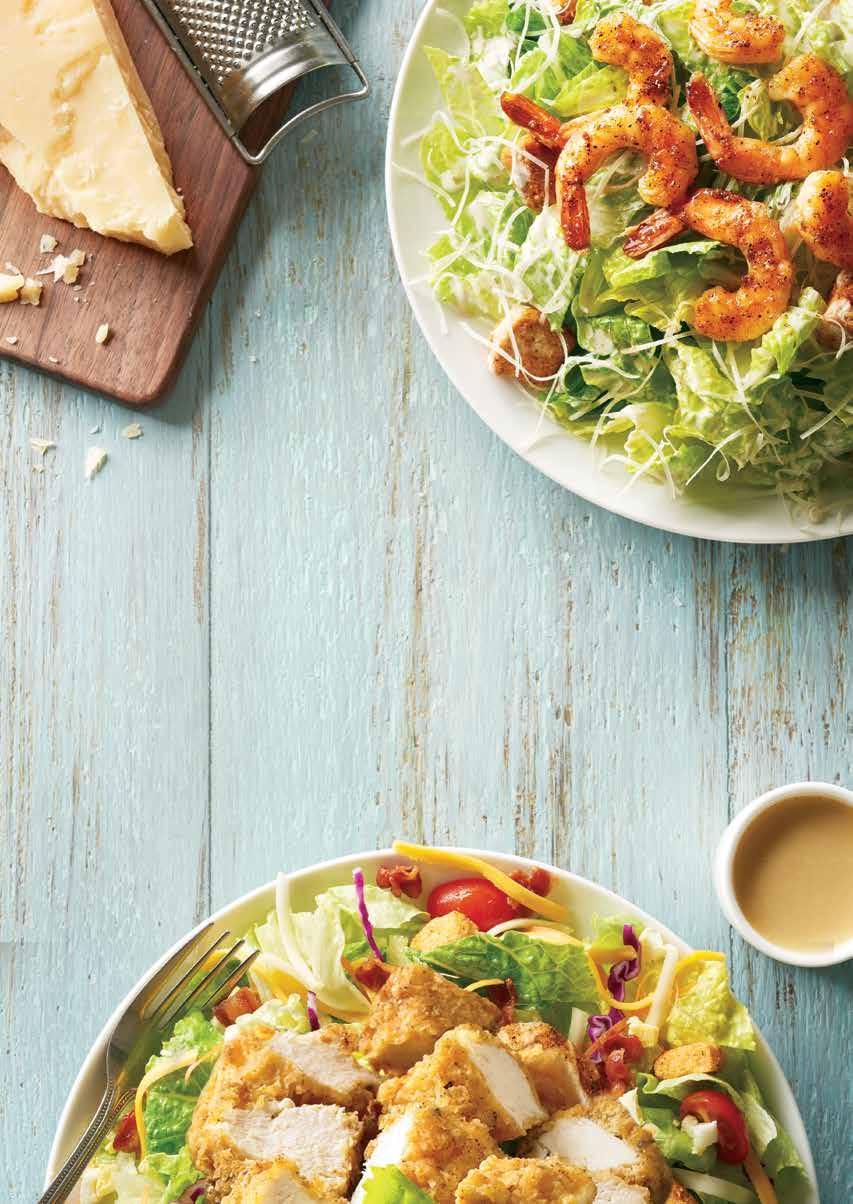 Shrimp Caesar Salad Signature salads & Soups Chicken or Shrimp Caesar Salad Crisp romaine and freshly made croutons tossed in our homemade Caesar dressing topped with your choice of either shrimp or